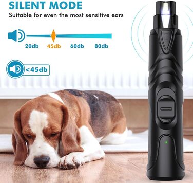 Шліфувальник кігтів для собак ETENTOUS: професійний, тихий, з 3 насадками, для собак великих, середніх та маленьких порід (сірий)