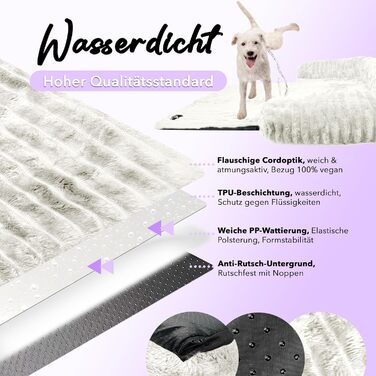 Захисний лежак для собак на диван, плюшевий коврик для собак, захисний чохол для дивана, водовідштовхувальний, можна прати, знімний чохол, колір: (слонова кістка, M - 102x85x12 см)