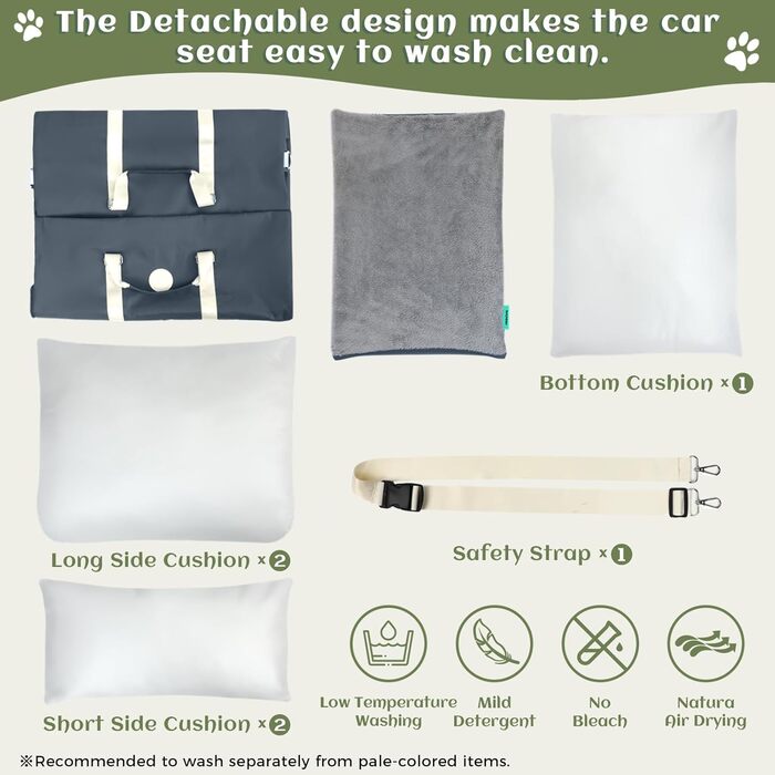 Автокрісло для тварин Booster: 2 шт. для собак та котів середніх та великих порід. З безпечними ременями та кишенями.