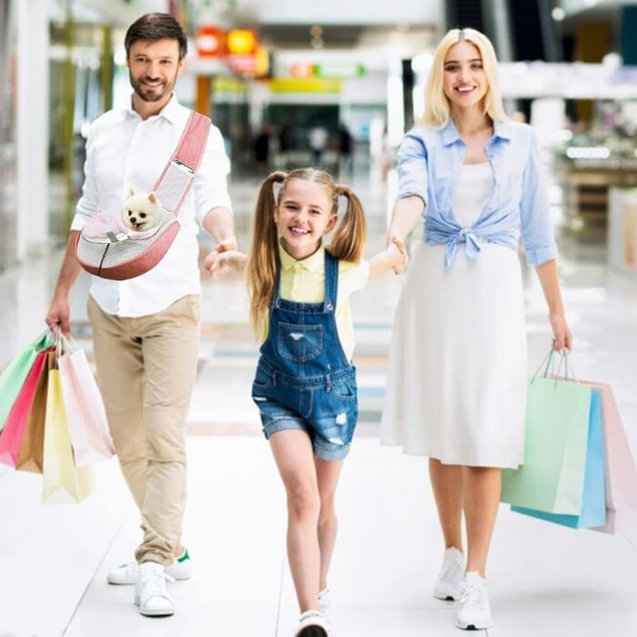 Транспортна сумка для собак та котів FeimaX - дихаюча сітка, для подорожей, рожевий (S)