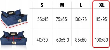 Ліжко для собак та котів KingDog з двома подушками, кошик для собак, ліжко для домашніх тварин, миється, водонепроникний PVC (XL 115x95см, Червоний)