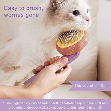 Щітка для собак та котів, видалення підшерстка, самоочисна слікер-щітка для короткої та довгої шерсті
