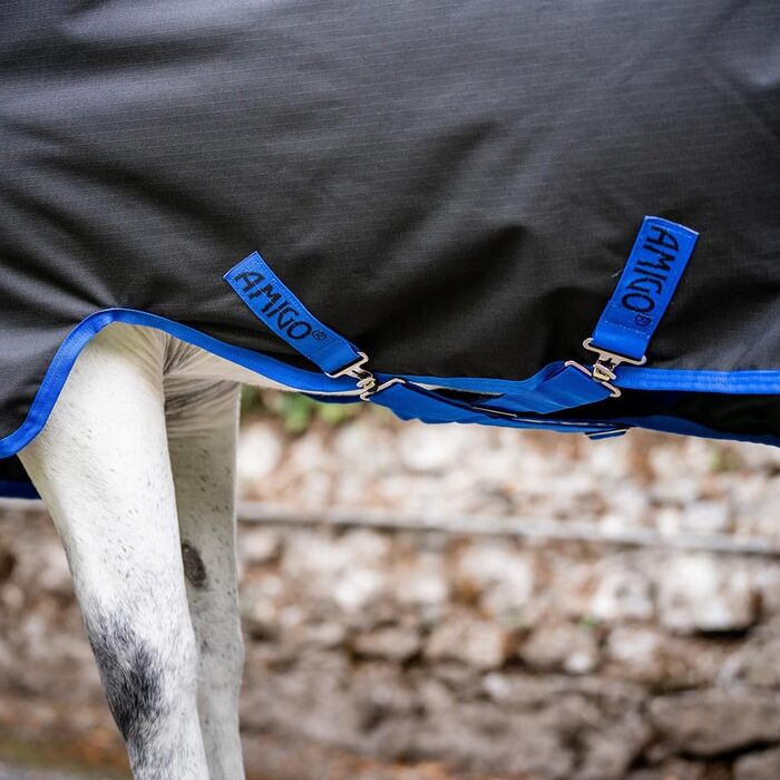 Легка попона для коней Horseware Amigo Ripstop 900D Lite (0г), чорно-синя, розмір 145 см / 6'6