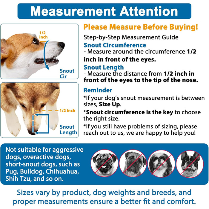 Нашийник-маска для собак LUCKYPAW, сітка, великі та середні породи, м'яка, запобігає укусам, пиття можливе, дихаюча, регульована, для цуценят (XXL, довжина морди 26,4 см)