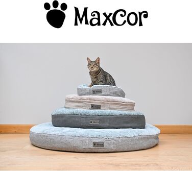 MaxCor маленька кругла подушка для собак і котів з меморі-піни, ортопедична, реверсивна для літа і зими, легка для транспортування, не деформується