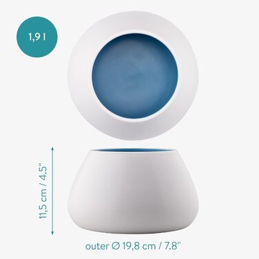 Навіс для собак Navaris Design з кераміки - велика миска для корму - миска для собак, миска для їжі - миска для кокер-спанієля та собак з довгими вухами - миска для собак з довгими вухами біло-блакитна