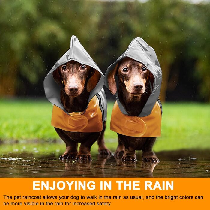 Водонепроникна дощова куртка для собак: легка, вітрозахисна, з безпечними світловідбиваючими смугами та капюшоном (2XL)