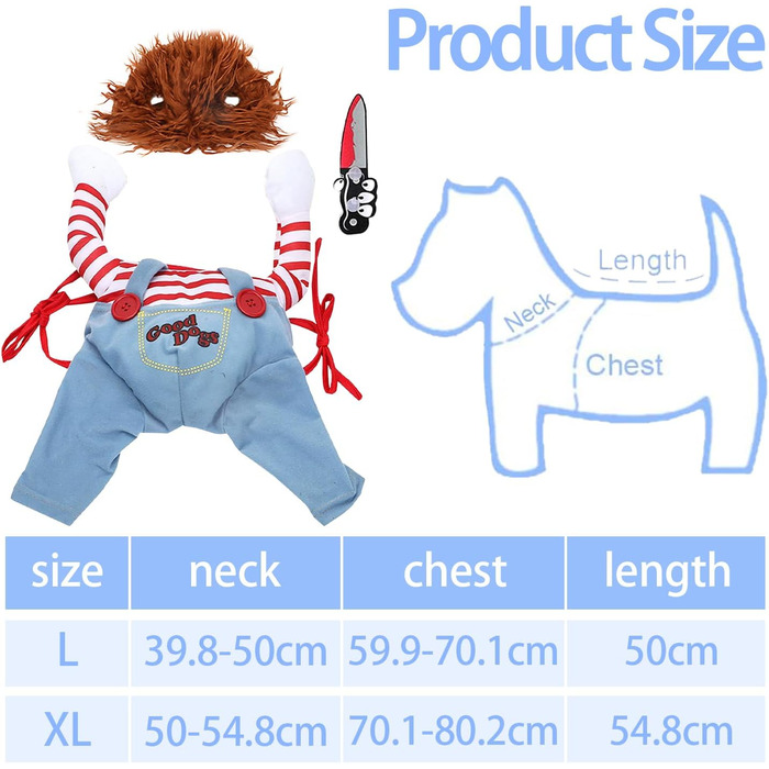 Костюм на Хелловін для собак, одяг для домашніх тварин, жахливий костюм для собак, вечірковий одяг для собак, для середніх та великих собак XL