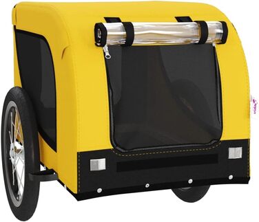 Фарм-причіп для собак Gecheer, вантажопідйомність 45 кг, жовто-чорний, з прапором та відбивачами