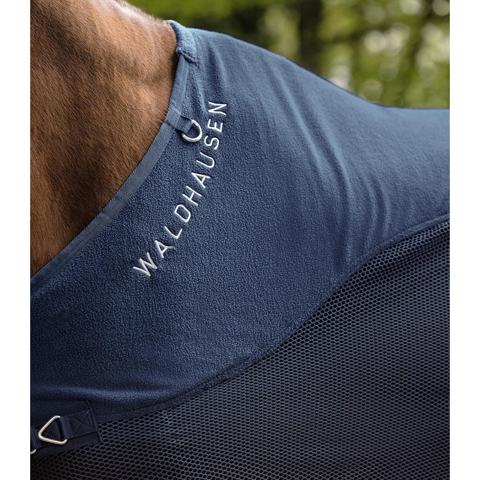 Флісова попона-рубашка для коней Waldhausen Comfort, нічний синій, 135 см