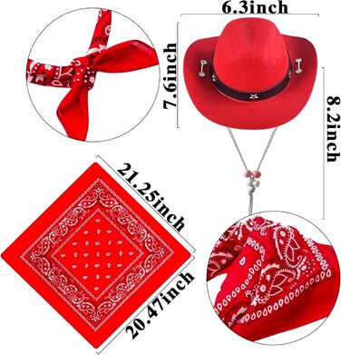 Ковбойський комплект для тварин: капелюх та бандана для собак та котів. Ідеально для святкування дня народження в мексиканському стилі та повсякденного носіння. Червоний, однотонний (Getaway Solids)