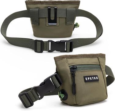 Сумка для ласощів для собак з магнітним закриттям, для дресирування, з відсіком для кульок для прибирання (зелена)