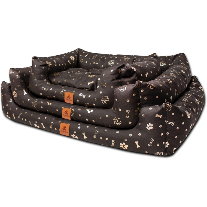 Ліжко для собак PaLulli Animal - міцне, водонепроникне, з м'яким знімним подушками, 115x85x18 см, Бордовий