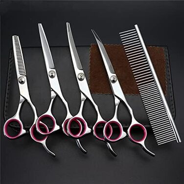 Набір професійних ножиць для грумінгу собак та котів, 18 см, з нержавіючої сталі, для догляду за шерстю, безпечні, гострі, довговічні та красиві