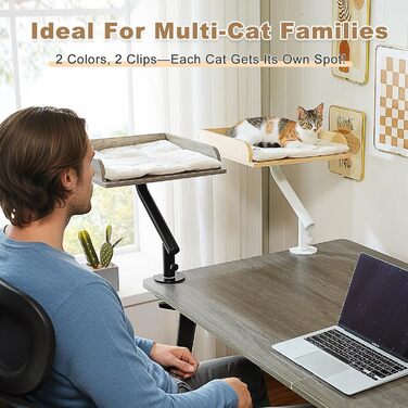 Кішка лежанка PAWZ Road на стіл, дерев'яна, обертова, регульована, гамак для кігтів, до 23 кг, сіра