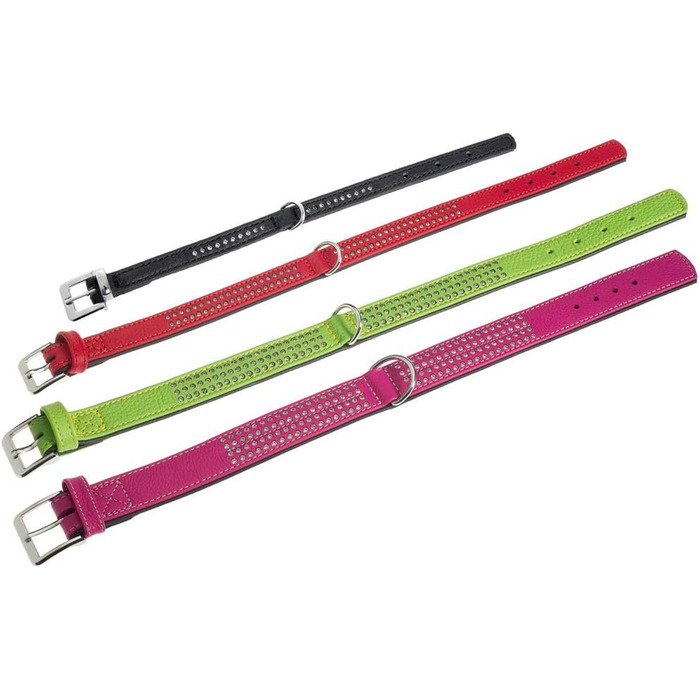 Нашийник Karlie Vintage Strass для собак, три ряди страз, мандариновий, 50 см × 30 мм