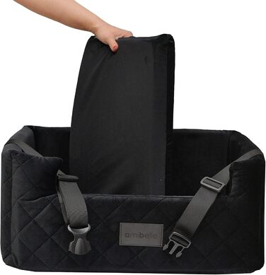 Автокрісло для собак та котів | Чорний велюр, розмір L (57x50 см)