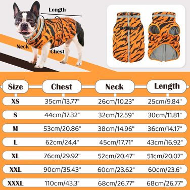 Теплий водонепроникний жилет для собак з інтегрованим шлейкою та світловідбиваючими елементами - зимовий костюм для собак, оранжевий, розмір M