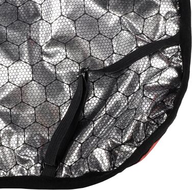 Нашийник для собак Flamingo Hundemante Winter – Igu, 50 см, теплий та модний, поліестер, водовідштовхувальний, ізотермічна внутрішня підкладка, світловідбиваючий, захист грудей та живота, отвір для повідка (Червоний, XS)