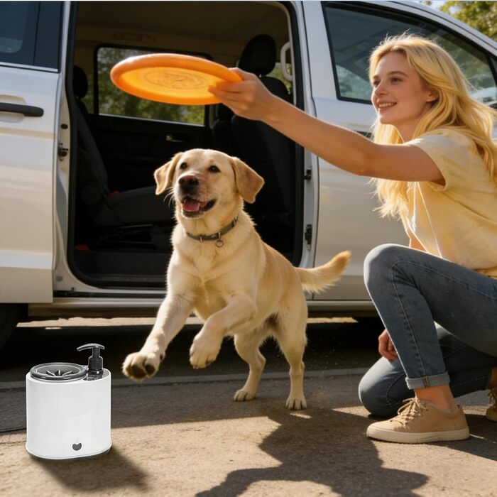 Автоматичний очисник лап для собак та котів | Портативний мийник лап з м'якою щетиною та мильним відсіком