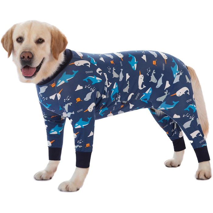 Комбінезон для собак великих порід, захист суглобів, від шерсті, слини, ран, піжамний комбінезон (XXXL, 6XL), темно-синій