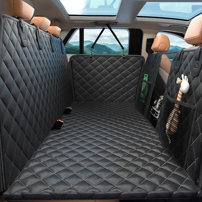 Чохол на сидіння авто для собак, міцний, водонепроникний, 7-шаровий, збільшує простір на 40%, витримує 180 кг, чорний