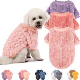 Теплий пуловер для собак та котів, 3 шт. в наборі (рожевий, фіолетовий, рожево-червоний), розмір Medium