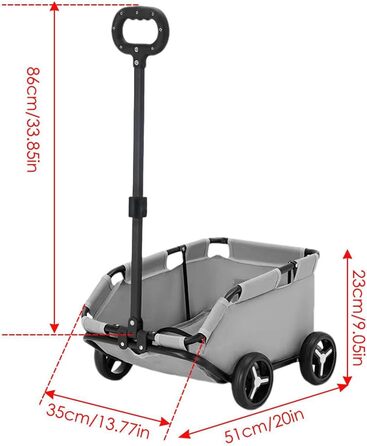 Транспортна переноска для собак та котів на колесах | Складана переноска-тролей для собак та котів (сіра)