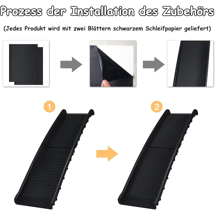 Наізі Рампа для собак 156см, складна, з антиковзким покриттям, для собак/кішок/домашніх тварин до 90 кг, чорна