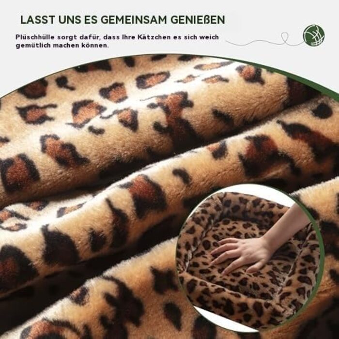 Котячий будиночок MUTICOR з когтеточкою, 206 см, великий, багатоярусний, з гамаком, для великих котів, з плюшем, з широкою основою (леопардовий принт)