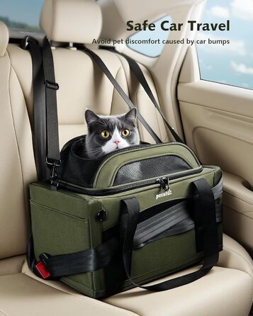 Транспортна сумка для котів Pecute: легка, складана, для подорожей, зелена