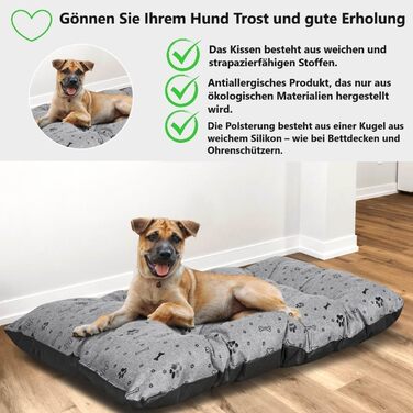 Крісло-ліжко для собак King Dog XL (120x80 см, сірий) - Водонепроникне, миється, з оксфордської тканини