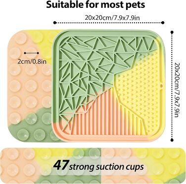 Силіконовий килимок для лизання собак та котів з присосками, багатокольоровий, для цуценят, уповільнює годування, знімає тривогу під час купання та тренувань