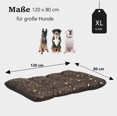 Крісло-ліжко для собак King Dog XL (120x80 см) коричневе, водонепроникне, миється, з оксфордської тканини