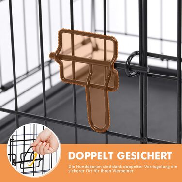 Складаний металевий клітка для собак Ribelli XL 91x64x58 см, порошкове покриття, двоє дверей, до 43 кг, з ручками для перенесення