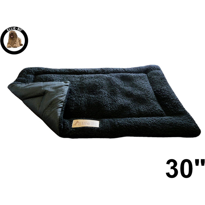 Ліжко-трансформер для собак Ellie-Bo з твіду та штучного хутра, 61 см, 71x4x48 см, чорне