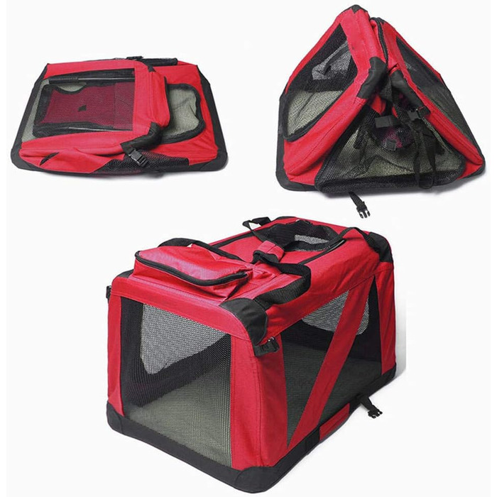 Складана переносна переносна сумка-транспортер для собак OYHN - червона, L