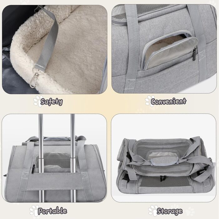 Транспортна сумка для кота APKOL, 5 кг, чорна. Складана переноска для котів та маленьких собак з плечовим ременем