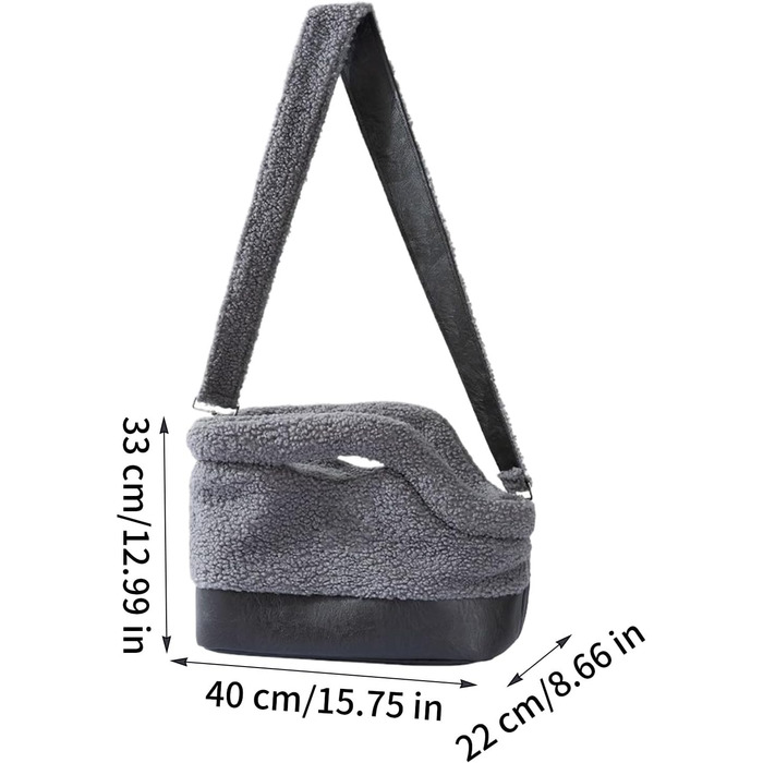 Водонепроникна переноска для дрібних тварин на зиму, з безпечним ремінним закриттям | Для собак та котів середніх та дрібних порід у холодну погоду (сіра)