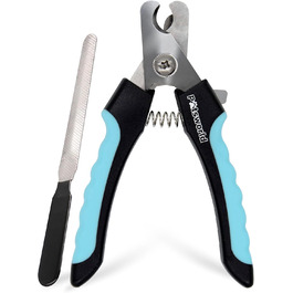 Професійні кусачки для обрізання кігтів собак та котів Paätsworld - безпечні, з обмежувачем, з нержавіючої сталі, з пилочкою (L) для великих собак, котів та гризунів