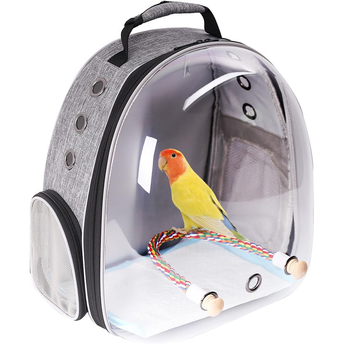 Рюкзак-переноска для птахів Interfashioner® Bird Carrier Rucksack, сірий (Feathered Grey)