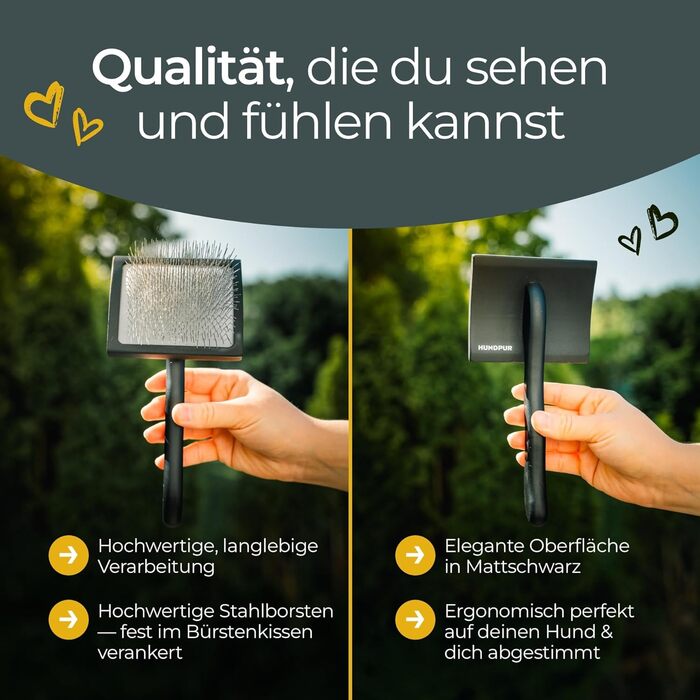 Щітка для собак Fellbürste - видалення шерсті та догляд за довгою та короткою шерстю, ергономічна ручка, для чутливої шкіри, преміум-якість, розмір S