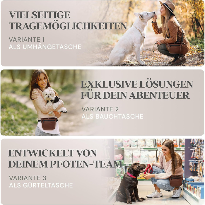 Лекарська сумочка для собак з штучної шкіри - сумка для прогулянок з магнітною застібкою однією рукою - сумка для собачих ласощів (розмір S - темно-коричневий) S Темно-коричневий