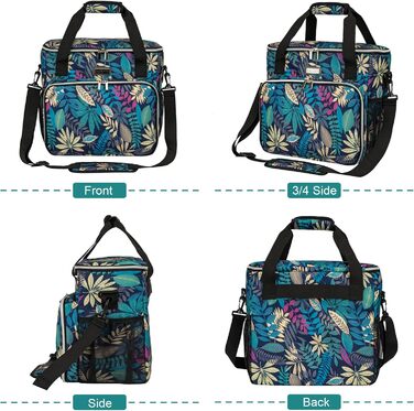 Сумка для собак Baglher, подорожі з домашніми тваринами: набір для перевезення з 2 контейнерами для корму та 2 складною мискою (Medium, Hawaii)