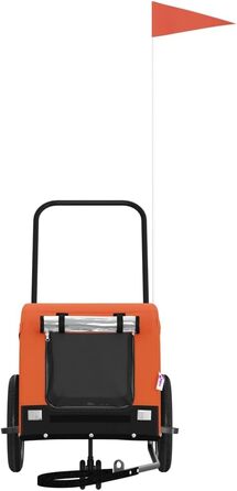 Фасба Причіп для собак, велосипедний причіп для тварин з відбивачами та прапорцем, для котів та інших домашніх улюбленців, оранжево-чорний, Oxford-тканина та залізо