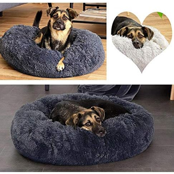 Ортопедичне ліжко для собак великих порід, XL, плюшеве, 110/120 см, з подушкою, миється