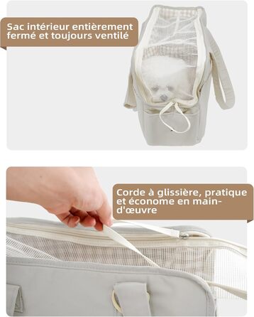 Сумка-переноска для котів, собак, цуценят ONECUTE, сіра, до 3 кг