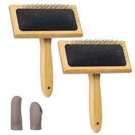 Дві кардіруючі щітки з ворсистим фетром для пряжі та ткацтва, кардіруючий гребінець з насадкою для пальця