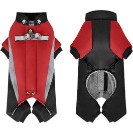 Зимовий теплий одяг для тварин: регульований комбінезон з відбиваючими смугами та D-подібним кільцем (27 см)