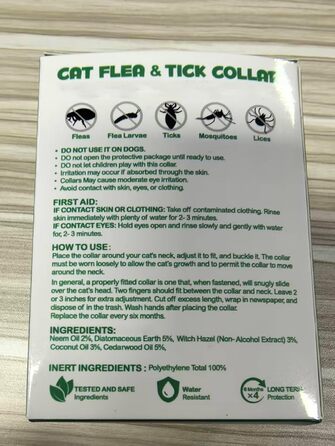 Нашийники для котів 4 шт. - 48 см - блакитні та помаранчеві (сірий)